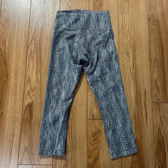 Lululemon Wunder Under Crop Leggings Women 6 High Rise Arrow Jacquard Grey EUC - Picture 3 of 4